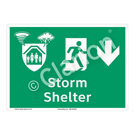 Storm Shelter Sign (F1304-)|Indoor Photoluminescent 18" X 12" |ANSI Signs|Sign for Public Buildings